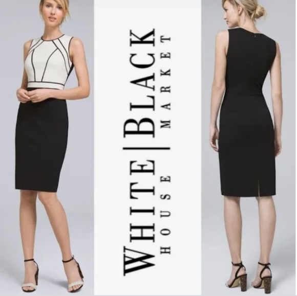 White House black market women's black & white dress - Picture 13 of 17